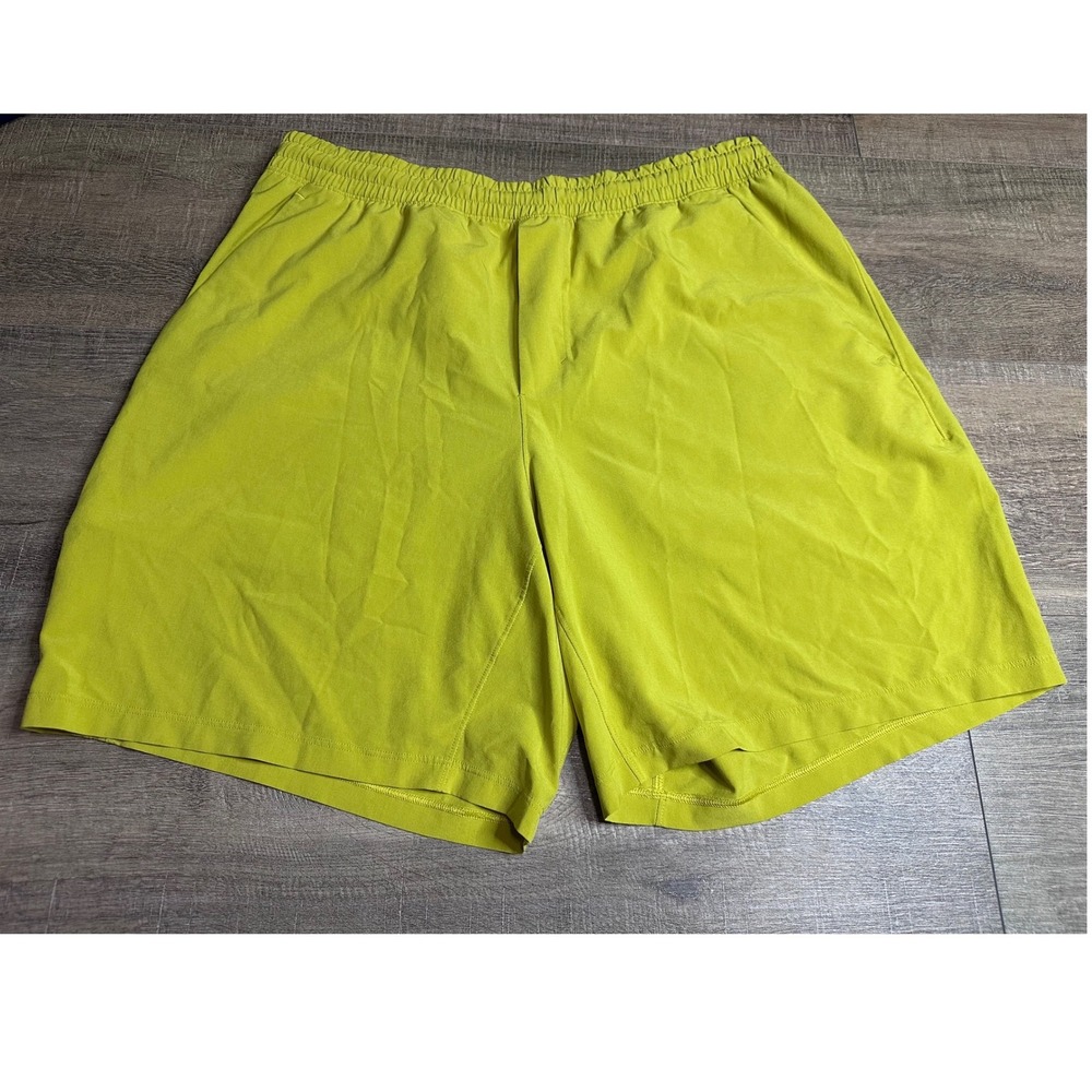 Lululemon Pace Breaker Shorts Mens 9" Chartreuse Green Yellow Running Training